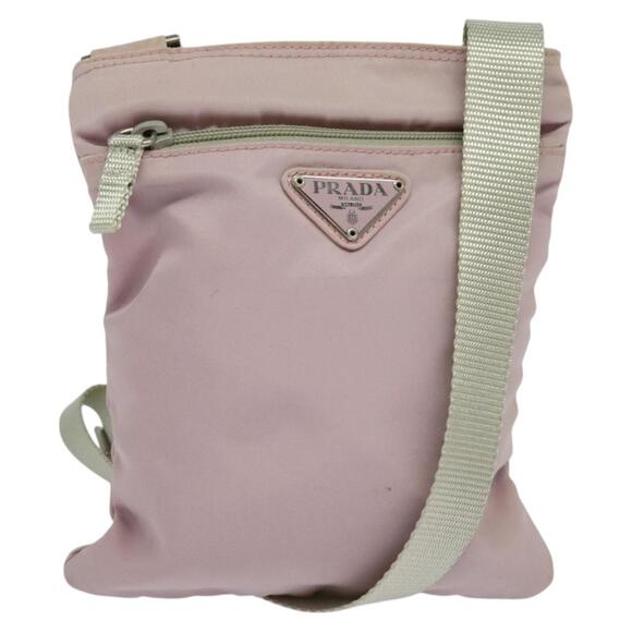 PRADA Shoulder Bag Nylon Pink Silver - Picture 1 of 12